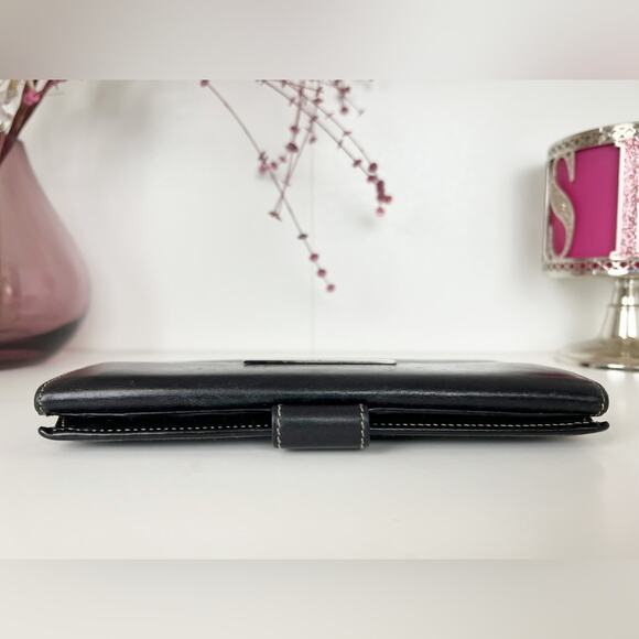 Gucci Authentic Black Leather Long Wallet with Logo Plate - Picture 8 of 14